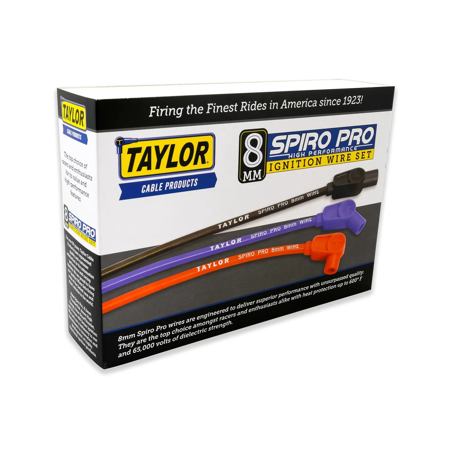 Spark Plug Wire Set Universal 8mm Silicone Spiro Pro 135_ 350 ohm_ft Black 76046